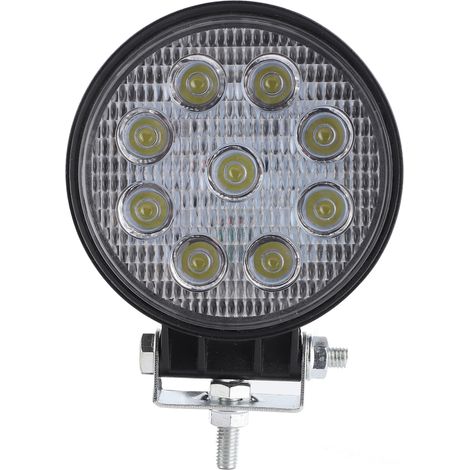 Projecteur LED 9 diodes 27W 6000K 2700lm Phare Puissant Étanche IP67 pour Quad SSV Camion (1/5)