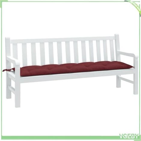 4002573 Coussin de banc de jardin rouge bordeaux mélangé tissu (1/5)