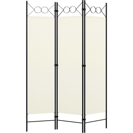 Paravent Cloison de séparation 3 panneaux, Pour Jardin, Balcon, Terrasse Blanc crème 120x180 cm OIB9224E (1/5)