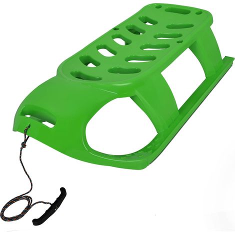 KOTARBAU® Luge Enfant - Plastique - 87x45x26 cm - Vert - Traineau Enfant - Luge à Neige - Traineau a Neige - avec Patins Métal et Corde de Traction - Robuste et Stable (1/5)