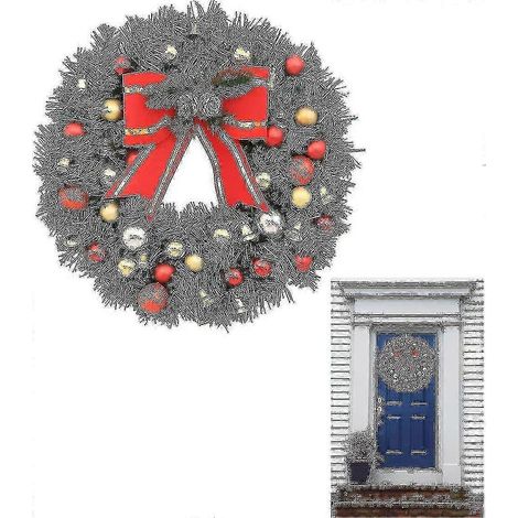 Couronne de Noël WJTG, support de couronne de Noël, décorations de Noël, décoration de Noël avec cloches (1/5)