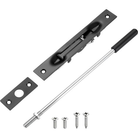1 Pack Verrou Encastré À Tige Avec Prolongateur, 10 Pouces Verrou Encastré De Porte En Acier Inoxydable Serrure De Sécurité Dissimulée Pour Double Portes, Composite (1/5)