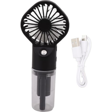 Ventilateur Brumisateur Portable USB Rechargeable avec 4 Vitesses et Pulvérisation d'Eau Noir (1/5)