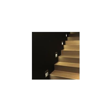 Applique murale LED carré 2W 220V 55° noire IP65 – Éclairage pour escaliers – Installation extérieure facile – Flux lumineux 80 lumens (1/5)