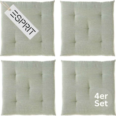ESPRIT Sitzkissen NEEDLESTRIPE - 4er Set 40x40 cm, Grün