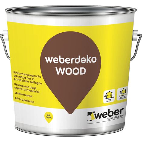 Impregnante per legno a base acqua weberdeko wood lt.2,5 nero