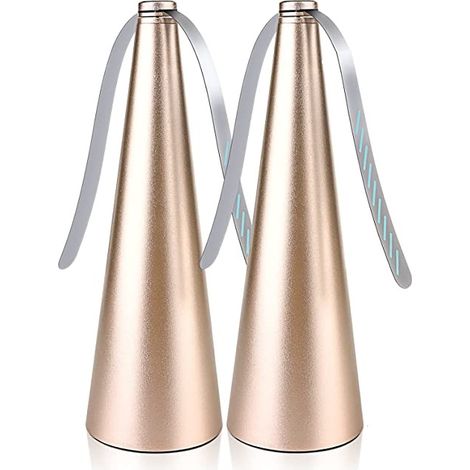 MINKUROW Repellente a Lame - Ventola Mosche indolore 8.5x24.5x8.5cm - Protezione Contro Insetti Volanti - Pasto All'Aperto Giardino Campeggio 2 Pezzi Dorato (1/5)