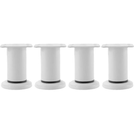 Pieds de table en métal réglables, confortables et faciles à assembler, ensemble de 4 hauteurs [8-12 cm], blancs. (1/5)