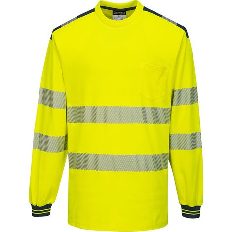Pw3 Hochsichtbarkeits-T-Shirt Ml Farbe: Gelb/Navy Größe L - Portwest
