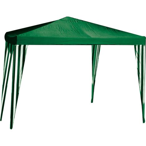 Gazebo 3x4 mt telo copertura in poliestere verde bianco da giardino