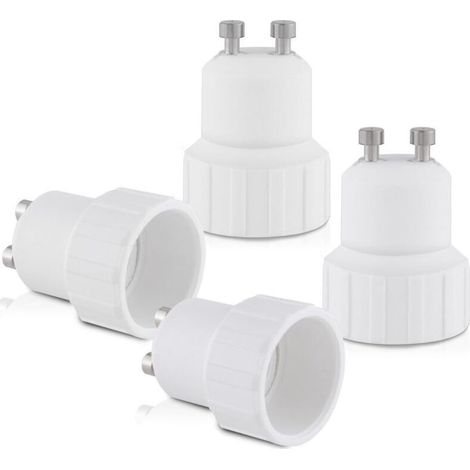 Lot de 10 adaptateurs douille GU10 vers E14 pour lampes LED et halogènes (1/4)