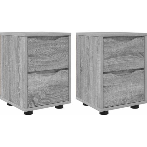 Maison Exclusive - Tables de chevet 2 pcs Gris Sonoma 30,5 x 30 x 43 cm (1/5)