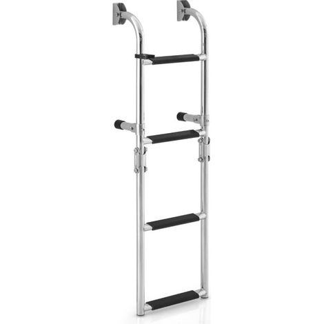 Scaletta pieghevole a 3 gradini per barca – Acciaio 304, gradini in PVC antiscivolo (1/5)