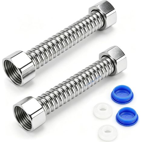 2 Pièces G 1/2" x G 1/2" Tuyau Flexible Ondule en Acier Inoxydable (1/5)