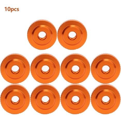 Lot de 10 écrous filetés en alliage d'aluminium M4 x 14 x 5 serrer à la main écrous moletés écrous de fixation. (1/5)