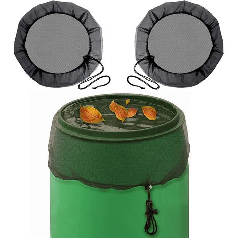 Lot de 2 Filets de Protection pour Récupérateur d'Eau de Pluie - Housse Résistante aux Intempéries avec Cordon de Serrage - 83 cm - Anti-Feuilles et Anti-Nuisibles (1/4)