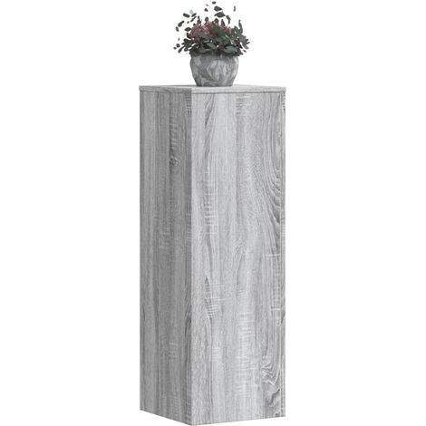 vidaXL Plant Stands 2 pcs Grey Sonoma 33x33x100 cm Engineered Wood
