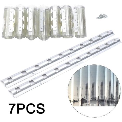 7 Stk Streifenvorhang PVC Transparent Lamellenvorhang 200x18cm Vorhang Bandvorhänge Türvorhang 2mm Dicke Streifenvorhang Lamellen Industrievorhang Stallvorhang für Pferdestall Supermärkte