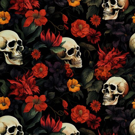 Tela Oxford decorativa para exteriores - Motivo de calavera I DX4136 (1/5)