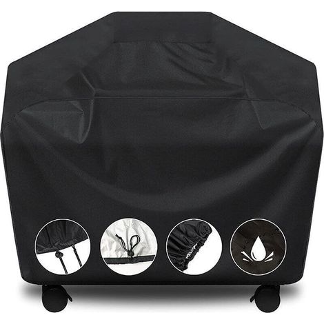 1 housse de barbecue, étanche, haute densité, avec cordon de serrage, pour gril à gaz extérieur (1/5)