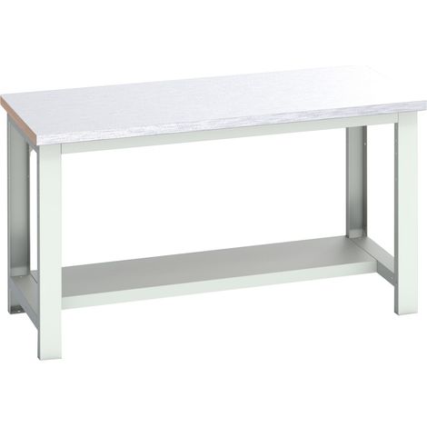 Bott 41003651.16V Cubio Bench with Half Shelf, Steel Clad Top 1500 x 750mm