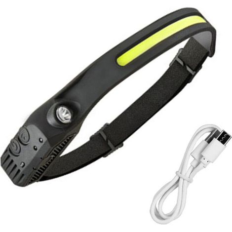 Tuserxln – Lampe frontale rechargeable LED 2000 lumens – Modes d'éclairage variés – Capteur intelligent – Étanche et léger pour randonnée et camping (1/5)