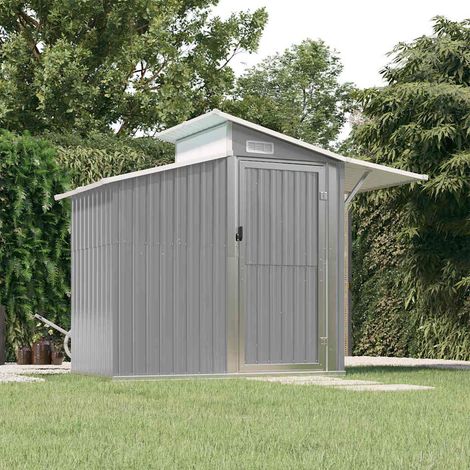 vidaXL Capanno da Giardino Grigio 270x130x208,5 cm Acciaio Zincato