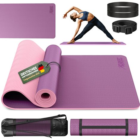 RE:SPORT Yogamatte Lila Fitnessmatte Gymnastikmatte Pilates Sportmatte Bodenmatte PHTHALATFREI