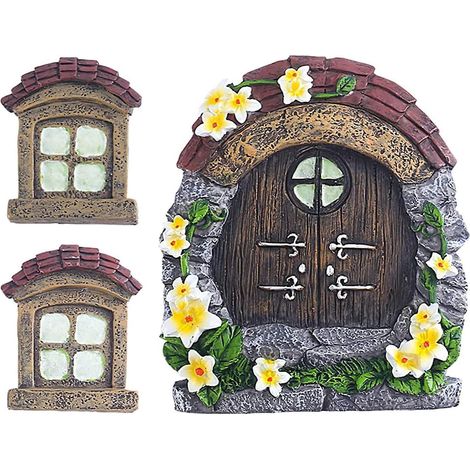 portes De Jardin De Fes Portes D'arbre Miniatures, Accessoires Dcoratifs Ornement D'arbre De Maison Portes De Fes (tuile) (1/5)