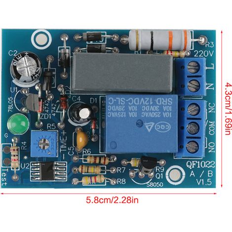 Module de relais temporisé à temporisation réglable 220 V CA avec arrêt différé (0 à 10 heures) (1/5)