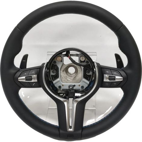 Volante in pelle traforata di alta qualità, con palette del cambio, E90 SENZA airbag (1/2)