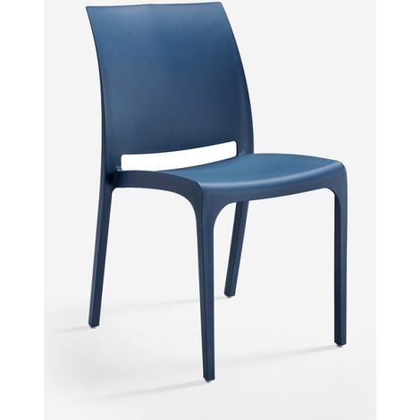 Silla apilable para jardín al aire libre bar restaurante Volga BICA - Azul Marino