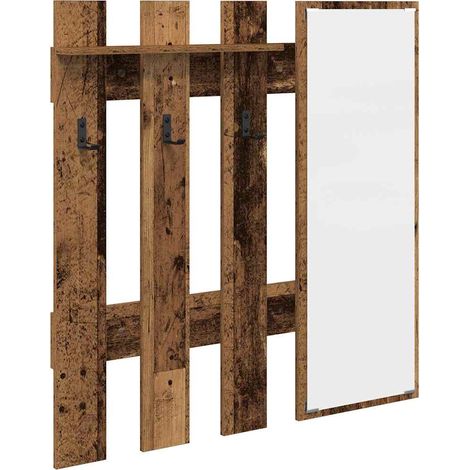 Maison Exclusive - Wandmontierter nachttisch mit Spiegel Altholz