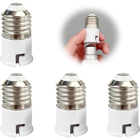 4 Pcs E27 to B22 Socket Converter, Screw to Bayonet Adapter, Light Bulb Socket Adapter, ES to BC Lamp Base Holder Adaptor Heat Resistant for LED CFL Halogen Incandescent Bulbs, Lamp Accessories (1/5)