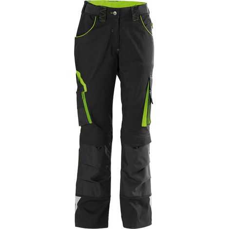 Pantalon de travail femme 24,Black/lime green,Taille 52 (1/2)