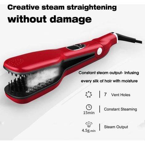 Vapeur brosse cheveux lisseur vapeur de peigne démêler les cheveux cheveux électriques brosse coiffante outils redresser un fer à re (1/4)