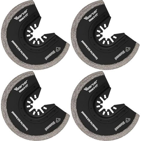 4 - Oszillierendes Sägeblatt - Diamantaufsatz - Fliesen- und Fugenschneiden - Für Bad- und Bodenrenovierung - Grau - 8,9 x 6,8 cm (1/5)