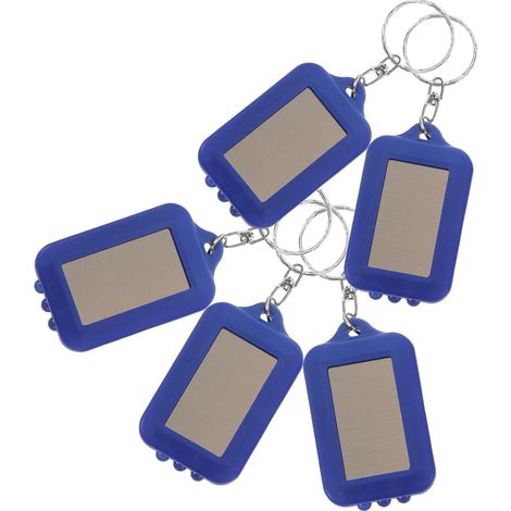 5 pièces Lampe de Poche Solaire Rechargeable LED Compacte avec Porte-clés Éclairage Appoint pour Camping Randonnée et Urgences Design Portable et Pratique Couleur Bleue (1/5)
