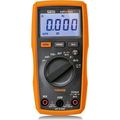 Multimetro digitale TRMS per misure fino a 600V e fino a 10A HT HR00022D