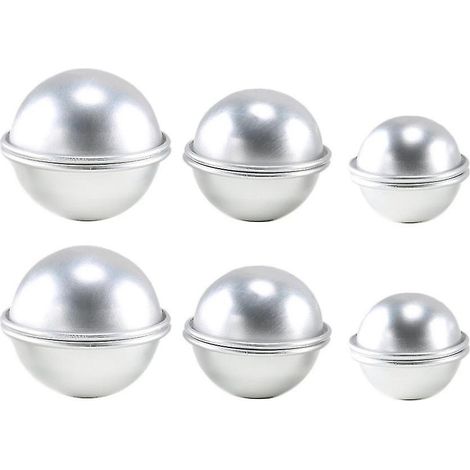 Ensemble de 6 moules sphériques et ronds pour bombes de bain à faire soi-même - Outils et fournitures (1/4)