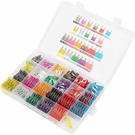 Kaelt - BDD 254pcs Assorties Kit de Fusibles 2A 3A 5A 7.5A 10A 15A 20A 25A 30A 35A 40A, Lame Petit et Moyen Assortiment de Remplacement de Fusible de Lame pour Voiture Camion Bateau (1/5)
