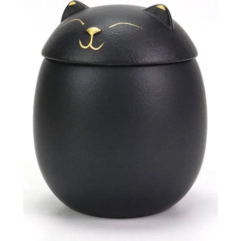 Urne funéraire de luxe pour chien, chat ou oiseau – Urne pour chat – Céramique – Urnes – Urne pour animaux – Urne funéraire pour chien décédé – Urne pour chat – 500 ml – Noire (1/5)