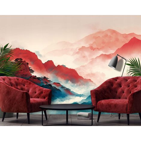 Fototapete Berge Landschaft Natur, für Wohnzimmer und Schlafzimmer, 150 x 105 cm – Komplettset inkl. Kleister & Anleitung (1/5)
