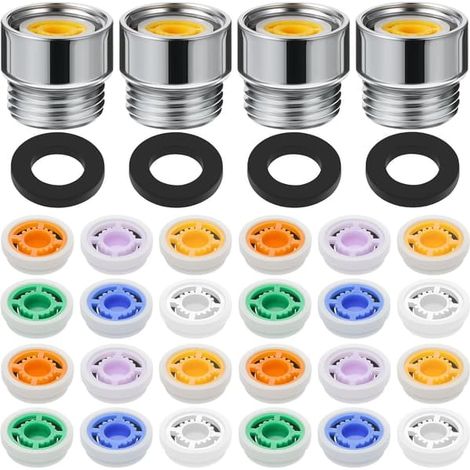 Ensemble de 4 réducteurs de débit pour douche, vanne de contrôle de débit de 1/2 pouce pour douchette fixe et pommeau de douche 1,2/1,5/1,8/2/2,2/2,5 (1/5)