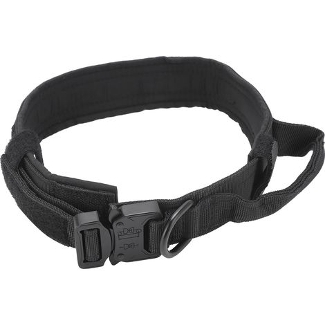 Collier chien réglable coton durable, collier chiot avec boucle métallique noir, pour chien de taille moyenne. (1/5)