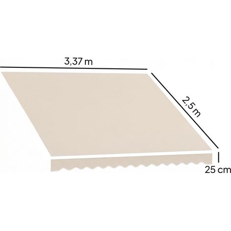 Toile de rechange pour store banne – toit pare-soleil UPF 50+ pour structure de 3,5 x 2,5 m, blanc crème (1/5)
