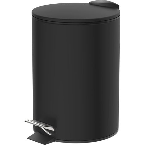 Kosmetik-Treteimer, Schwarz, ca. 3 l, mit Absenkautomatik
