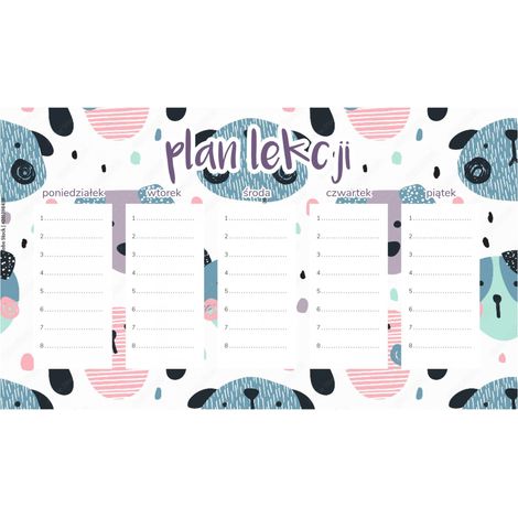 Piano di lezione magnetico per bambini Cani pastello 45x26 cm