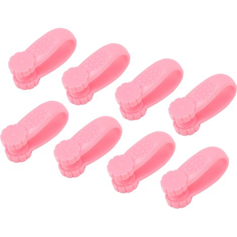 Lot de 8 pinces d'acupression en plastique rose pour soulager les maux de tête et les migraines, à appliquer entre le pouce et l'index. (1/5)