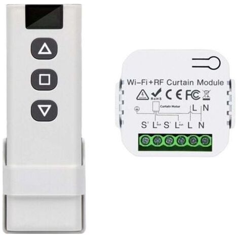 Interrupteur Module Volet Roulant Sans Fil, Commutateur de Commande à Distance de Moteur AC sans Fil pour Volets Roulants Stores Stores Auvent AC 220V 230V Émetteur Radio RF Contrôle de Portée 100M (1/4)